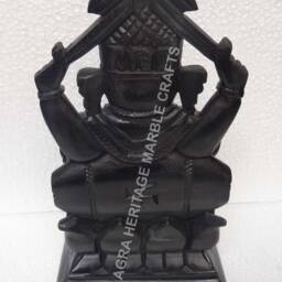 Black Marble Ganpati Ganesh Murti Statue 10 - thumbnail 3