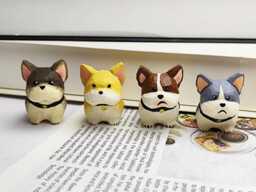 Adorable Wooden Corgi Statue, Handmade Dog Ornament Figurine Animal For Puppy Owners, Cute Collector Gift, Valentine's Day Gift - thumbnail 1