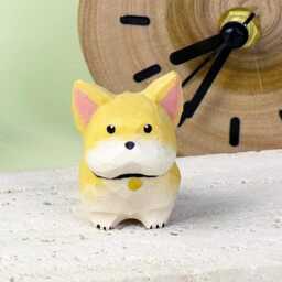 Adorable Wooden Corgi Statue, Handmade Dog Ornament Figurine Animal For Puppy Owners, Cute Collector Gift, Valentine's Day Gift - thumbnail 4
