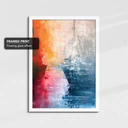 Rainbow Paint Ship Abstract Oil Painting Framed Poster Print & Canvas Wall Decor Art Bedroom Home Interior Floral Gift - thumbnail 3