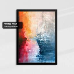 Rainbow Paint Ship Abstract Oil Painting Framed Poster Print & Canvas Wall Decor Art Bedroom Home Interior Floral Gift - thumbnail 2