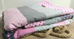 stripes - Patchwork Baby Blanket Bedspread Cuddly Blanket With Name - thumbnail 1