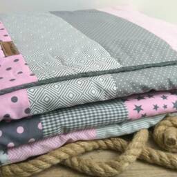 stripes - Patchwork Baby Blanket Bedspread Cuddly Blanket With Name - thumbnail 2