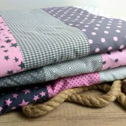stripes - Patchwork Baby Blanket Bedspread Cuddly Blanket With Name - thumbnail 3
