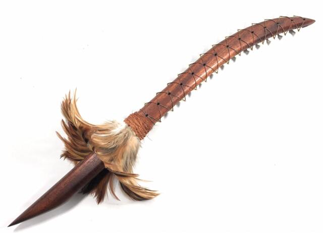 Hawaiian Artifact Koa Heritage 25 in Brown Feathers With 26 Teeth - - #koa4157 - image 1