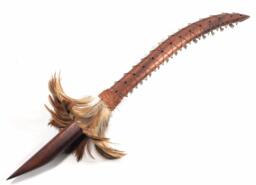 Hawaiian Artifact Koa Heritage 25 in Brown Feathers With 26 Teeth - - #koa4157 - thumbnail 1