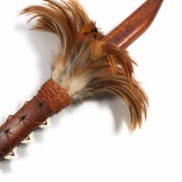 Hawaiian Artifact Koa Heritage 25 in Brown Feathers With 26 Teeth - - #koa4157 - thumbnail 2