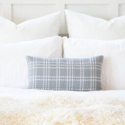 Belgian Gray Checkered Pillow Cover, European Sham - thumbnail 3
