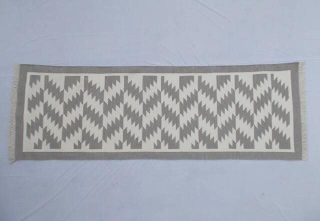Multiple Sizes Grey Cotton Runner Handmade Rug Runner - Hand Woven - image 1