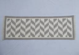 Multiple Sizes Grey Cotton Runner Handmade Rug Runner - Hand Woven - thumbnail 1