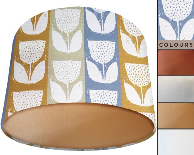 Scandinavian Floral Lampshade Handmade Scandi Light Shade - image 1
