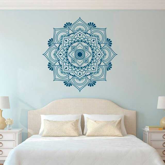 Mandala Wall Decal - Boho Tattoo For Meditation Yoga Sticker Zen Art Indian Decor Design 009 - image 1