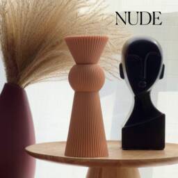 Ribbed Soy Wax Pillar Candle Chess Figure, Home Decor - thumbnail 2