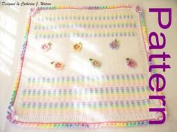 PDF Pattern Rainbow Garden Crochet Baby Girl Blanket Afghan With Pretty Flowers