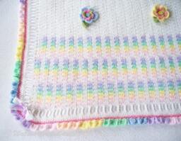 PDF Pattern Rainbow Garden Crochet Baby Girl Blanket Afghan With Pretty Flowers - thumbnail 4