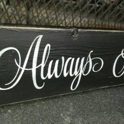 Always Kiss Me Goodnight Wood Sign Distressed Wall Hanging Rustic Decor Housewarming Gift Love Wedding Quote Primitive - thumbnail 3