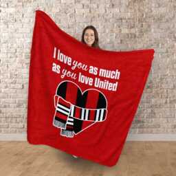 Love You As Much Manchester Reds - Luxury Fleece Blanket 150cm X Made in England - thumbnail 2