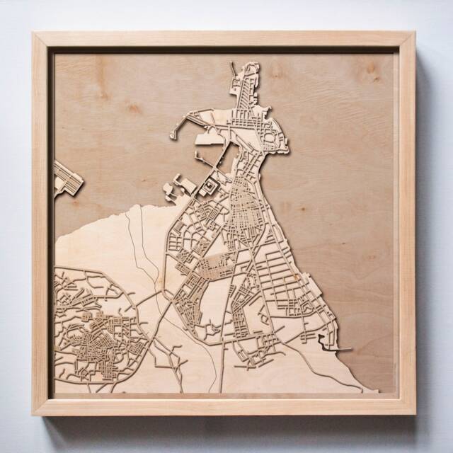 Djibouti Wooden Map - Laser Cut Pinewood 3D Framed Wall Art - image 1