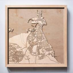 Djibouti Wooden Map - Laser Cut Pinewood 3D Framed Wall Art - thumbnail 1