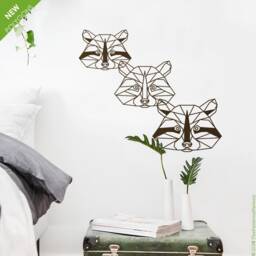 Geometric Raccoon Head Wall Decal Polygon Nursery Decor - thumbnail 3