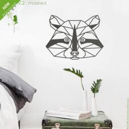 Geometric Raccoon Head Wall Decal Polygon Nursery Decor - thumbnail 1