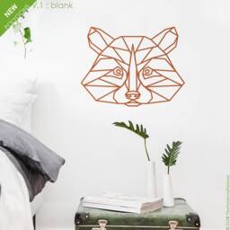 Geometric Raccoon Head Wall Decal Polygon Nursery Decor - thumbnail 2