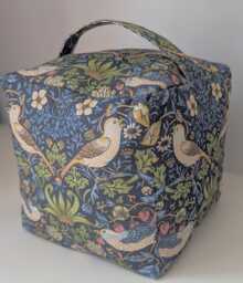 William Morris Strawberry Thief Blue Fabric Door Stop