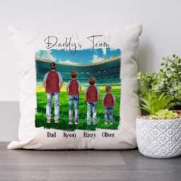 Football Cushion, Family Family, Gift, Print, Gift For Dad, From Children, Portrait - thumbnail 3