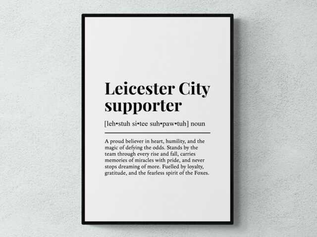 Leicester City Supporter Funny Definition Sport Football Gift Wall Art Print - image 1