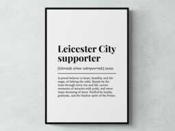 Leicester City Supporter Funny Definition Sport Football Gift Wall Art Print - thumbnail 1