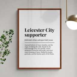 Leicester City Supporter Funny Definition Sport Football Gift Wall Art Print - thumbnail 2