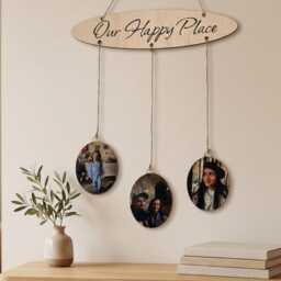 Personalised Family Wall Sign With Photos, Custom Photo Decor Wooden Housewarming Gift New Home Keepsake - thumbnail 3