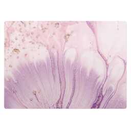 Marble Floral Pattern Vinyl Floor Protector, Pink Chair Desk Mat, Abstraction Gaming Mat