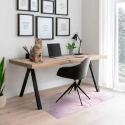 Marble Floral Pattern Vinyl Floor Protector, Pink Chair Desk Mat, Abstraction Gaming Mat - thumbnail 3