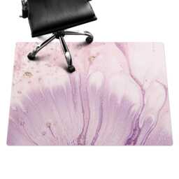 Marble Floral Pattern Vinyl Floor Protector, Pink Chair Desk Mat, Abstraction Gaming Mat - thumbnail 2