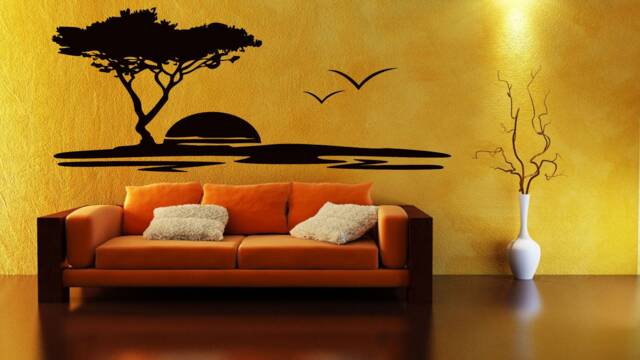 African Sunset Wall Decal Vinyl Home Decor, Removable Art T1345 - image 1