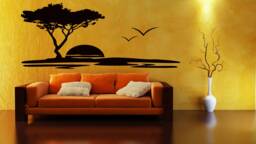 African Sunset Wall Decal Vinyl Home Decor, Removable Art T1345