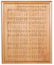 What A Friend We Have in Jesus Hymn Plaque - Engraved Solid Alder Wood Christian Gift Religious Wall Decor, Housewarming - thumbnail 2