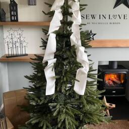 Luxury Handmade White Velvet Christmas Tree Topper With Long Tails - thumbnail 2
