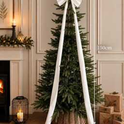 Luxury Handmade White Velvet Christmas Tree Topper With Long Tails - thumbnail 3