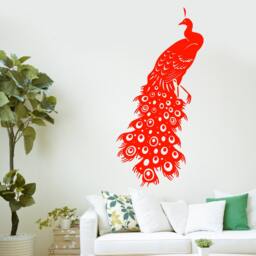 Wall Vinyl Decal Birds Beautiful Peacock Tail Symbol Of Integrity & Beauty From Within Modern Home Decor - #1090Di - thumbnail 3