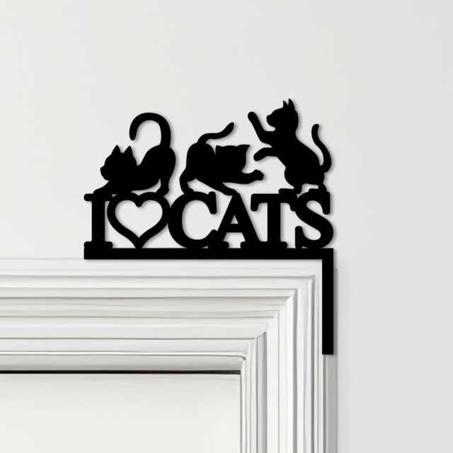 Door Topper I Love Cats Kittens Various Colours Top Of Decorative Sign - Novelty Wall Decor, Frame Art, Art - image 1