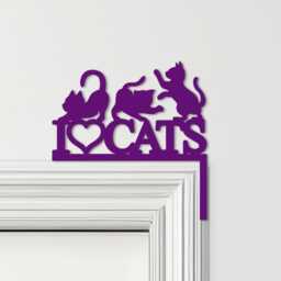 Door Topper I Love Cats Kittens Various Colours Top Of Decorative Sign - Novelty Wall Decor, Frame Art, Art - thumbnail 4
