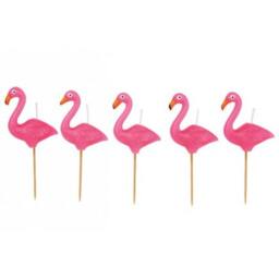 Flamingo Cake Candle 5 Set - Hot Pink