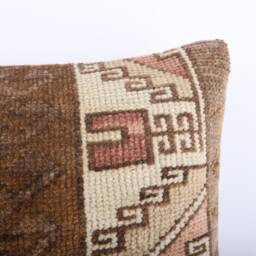 16x24 Turkish Kilim Pillow Embroidered Wool Lumbar Cushion - thumbnail 3