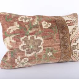 16x24 Turkish Kilim Pillow Embroidered Wool Lumbar Cushion - thumbnail 2