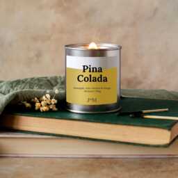Pina Colada Wood Wick Candle, Drinks Cocktail Inspired Crackle - thumbnail 2