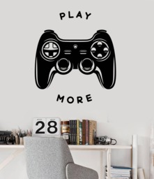 Wall Vinyl Decal Play More Games Console Interior Room Decoration - 2521Dz - thumbnail 1