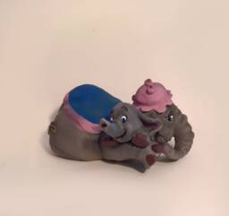 Dumbo Handmade Polymer Clay Action Figure. Unique Collectible - thumbnail 1