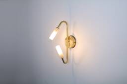 Brass Small Light, Bathroom Light Glass Wall Lighting , Glass Lamp Vanity Fixture, Matte Sconce, Lamp - thumbnail 1
